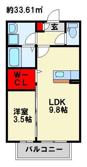 サニーコート尾倉(1LDK/1階)の間取り写真