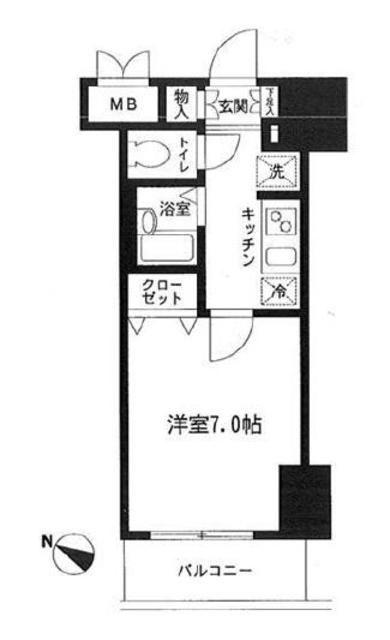 アイル東京向島(1K/8階)の間取り写真