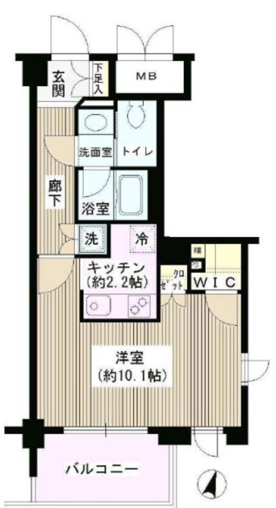 アゼリアテラス新宿(ワンルーム/2階)の間取り写真