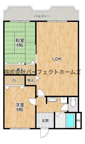 グリーンコート C棟(2LDK/2階)の間取り写真