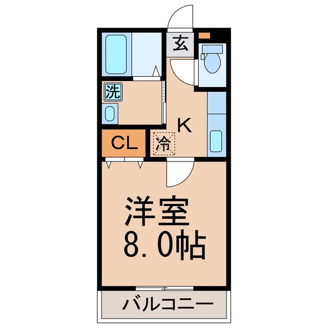 リッチモンドリバーサイド(1K/2階)の間取り写真