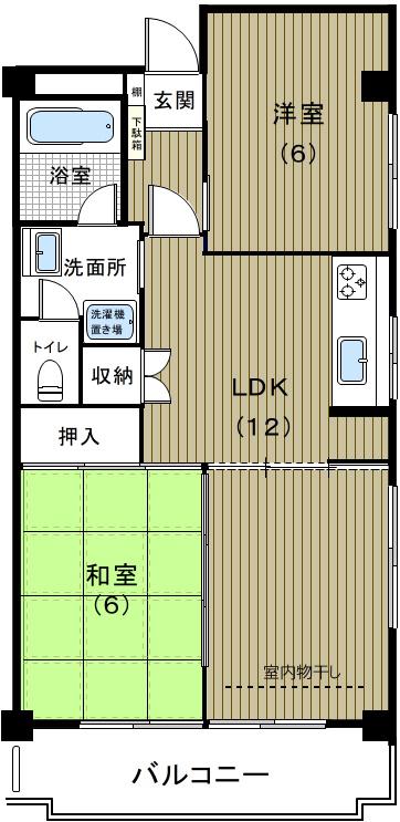 ニュー藤ハイツ(2LDK/3階)の間取り写真