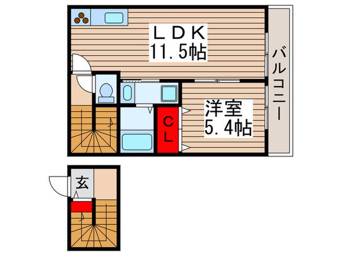 セトル手賀の杜(1LDK/2階)の間取り写真