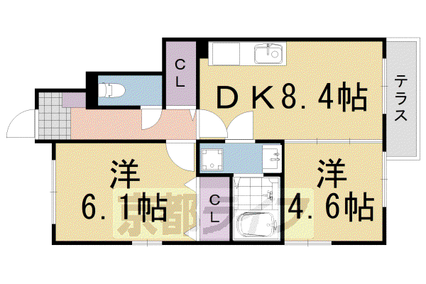 ASK篠(2DK/1階)の間取り写真
