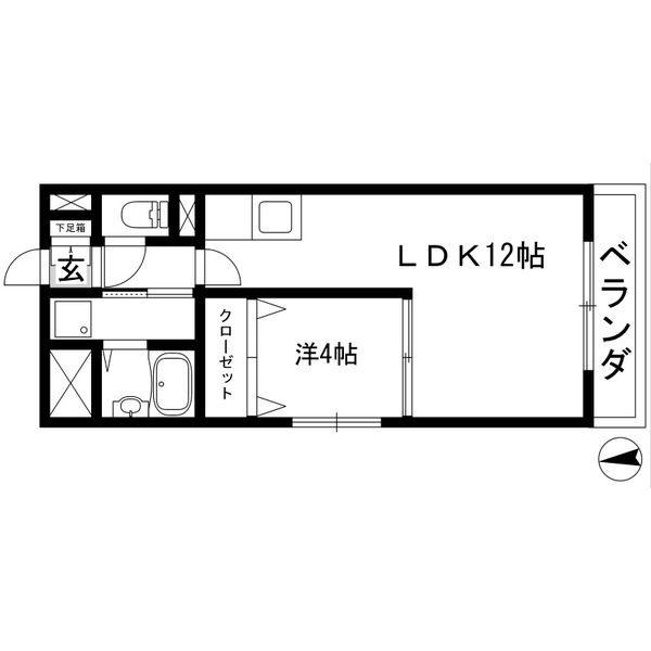 サンマール牛巻(1LDK/7階)の間取り写真