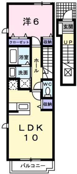 ベルラストーレ(1LDK/2階)の間取り写真
