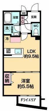 ネクサス荏原(1LDK/1階)の間取り写真
