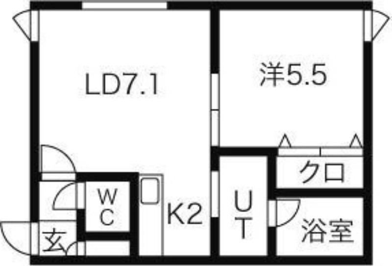ラ・ガーレ麻生(1LDK/4階)の間取り写真