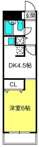 ワコーレエレガンス指扇(1DK/2階)の間取り写真