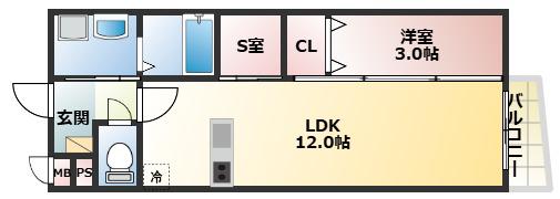 CUBE SUCRE志免別府(1SLDK/1階)の間取り写真