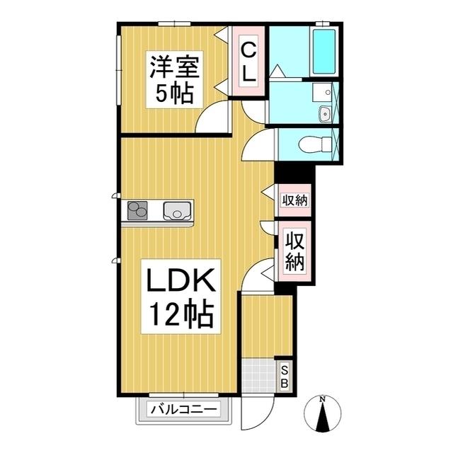 ハイムメゾンアイル(1LDK/1階)の間取り写真