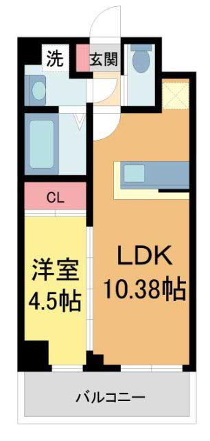 プレジオ武庫川AIAN(1LDK/5階)の間取り写真