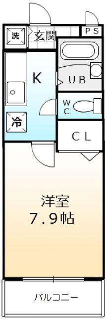 ルーチェII番館(1K/2階)の間取り写真