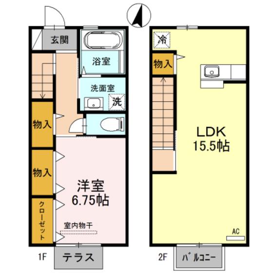 DーROOM秋吉(1LDK/1階)の間取り写真