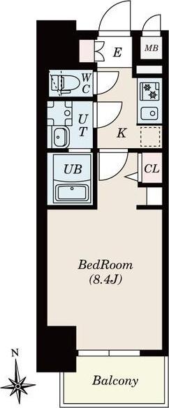 S-RESIDENCE尾頭橋BEAUTE FR・家電キャンペ(1K/5階)の間取り写真