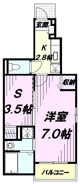 モデッサ・K(1SK/1階)の間取り写真