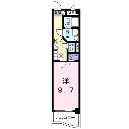 BELLEDEMEURUY(1K/1階)の間取り写真