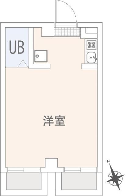 ル ソレイユ自由が丘(ワンルーム/4階)の間取り写真