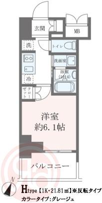 クレストコート靭公園 THE CLASS(1K/11階)の間取り写真