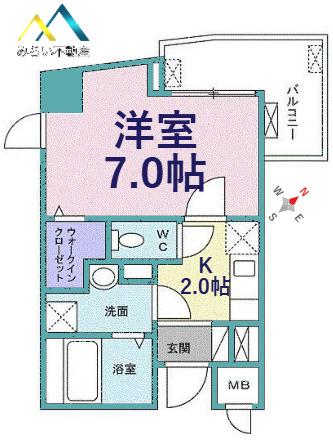 メゾン・ドゥ・アルモニー(1K/4階)の間取り写真