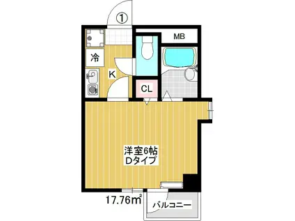 ル・プランタン(1K/5階)の間取り写真