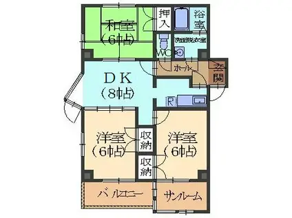 レディエンス小立野(3DK/1階)の間取り写真