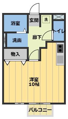 サウスレグルス(ワンルーム/1階)の間取り写真