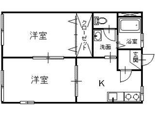 フレグランスモア(2K/1階)の間取り写真
