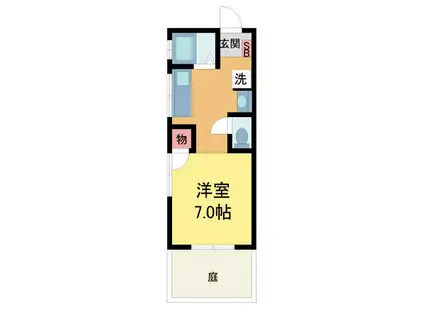 メープルハイツ香櫨園(1K/1階)の間取り写真