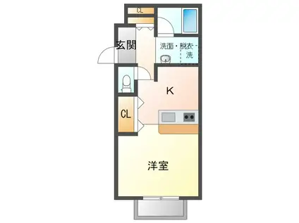 山本ハイツ(1K/2階)の間取り写真
