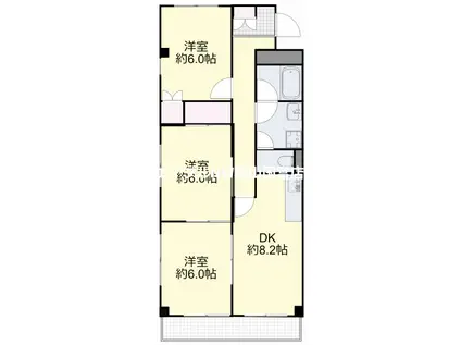 マンションIZUMI(3DK/2階)の間取り写真