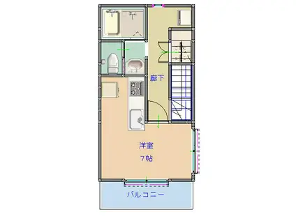 京成本線 京成大久保駅 徒歩16分 2階建 築11年(1K/2階)の間取り写真