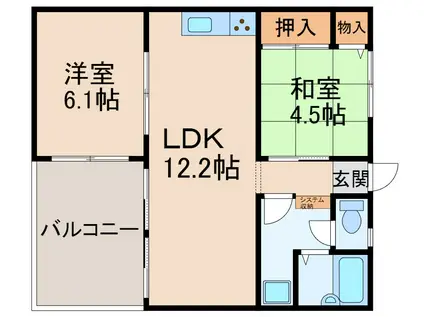 K・アパルトマン(2LDK/1階)の間取り写真