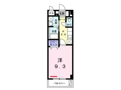 アビタシオン・ジェルメ(1K/2階)の間取り写真