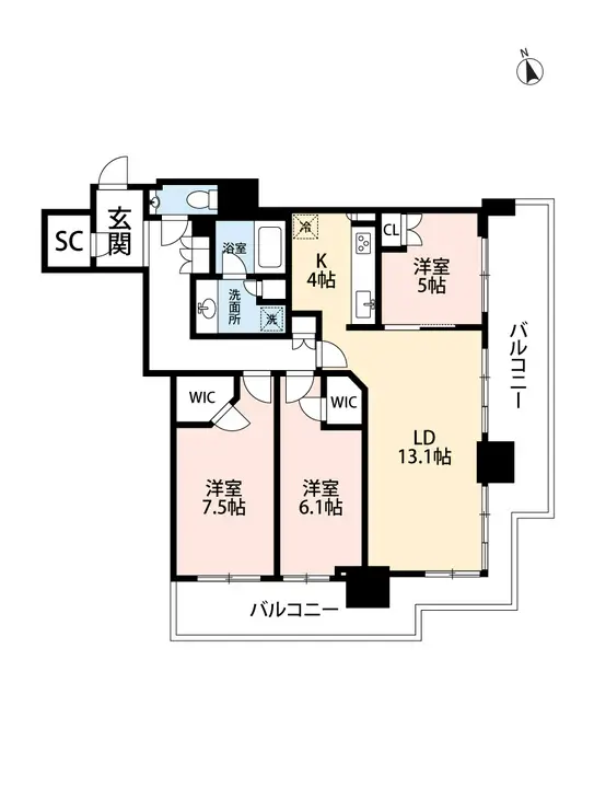ベイクレストタワー 8階階 間取り