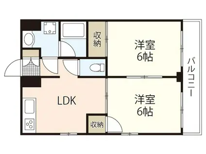 サンルート河野(2DK/4階)の間取り写真