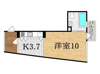 近鉄大阪線 大和八木駅 徒歩10分 4階建 築18年(1K/3階)の間取り写真