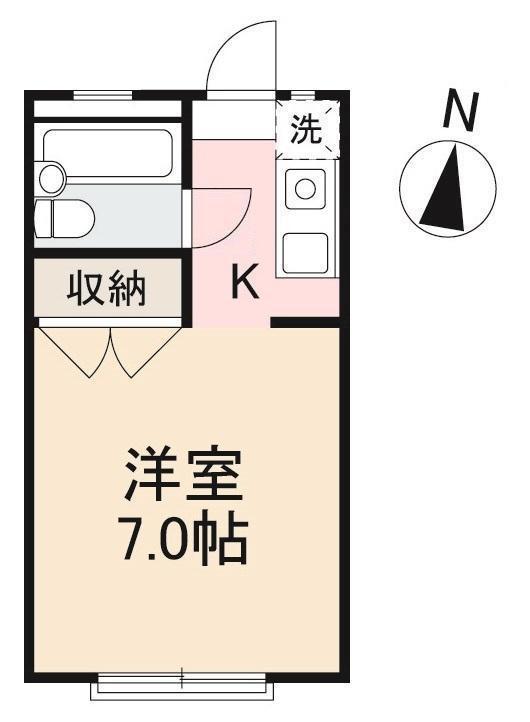 ドミトリー茜(1K/1階)の間取り写真