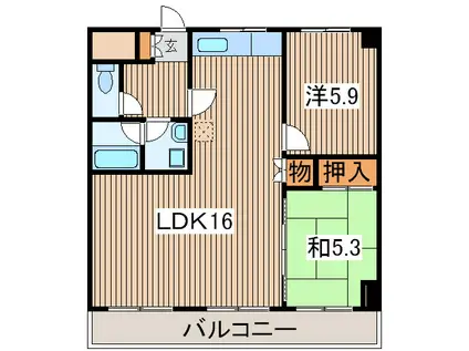 パークハイツ(2LDK/3階)の間取り写真