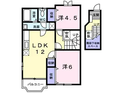 ピュアハウス(2LDK/2階)の間取り写真