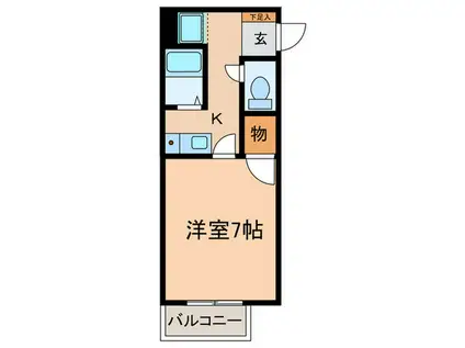 栄ハイツ(1K/4階)の間取り写真