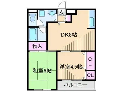 メゾン・えびす(2DK/4階)の間取り写真