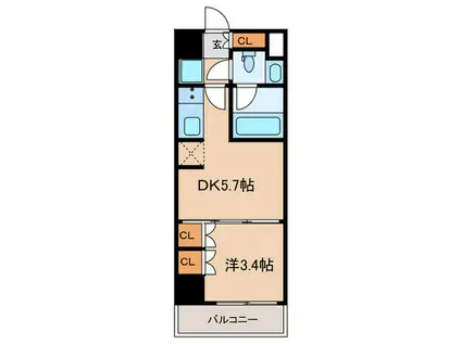ONE ROOF RESIDENCE TAMACHI(1DK/7階)の間取り写真