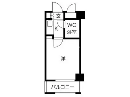 クリオ石川台壱番館(1K/3階)の間取り写真