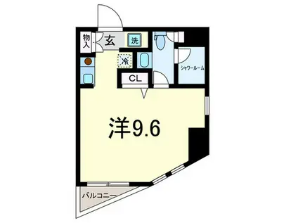 クレジデンス虎ノ門(ワンルーム/10階)の間取り写真