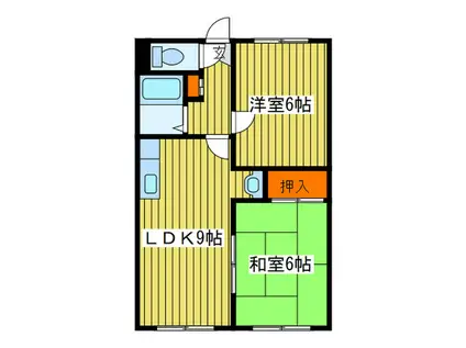 ラフォーレ北海(2LDK/1階)の間取り写真