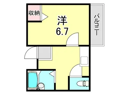 中原マンション(1K/2階)の間取り写真