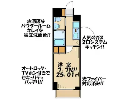 プラウドフラット仙川II(1K/1階)の間取り写真