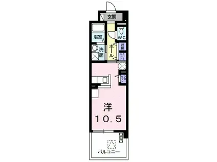 ＪＲ中央本線 勝川駅(ＪＲ) 徒歩7分 3階建 築10年(ワンルーム/2階)の間取り写真