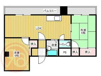 アメニティ千島(2LDK/7階)の間取り写真